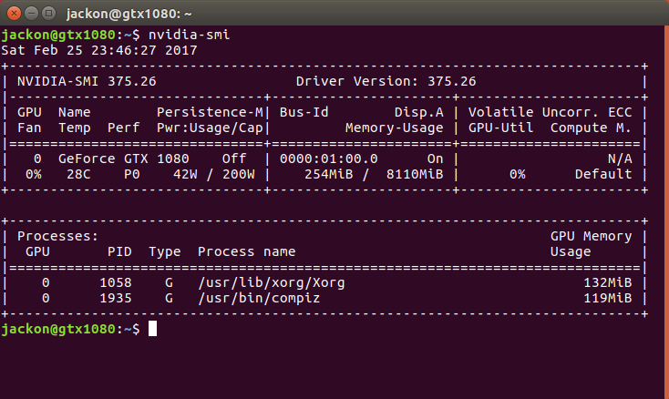  2 Ubuntu 16 10 Cuda 8 0 Cudnn 5 1 Tensorflow R1 0 GPU 