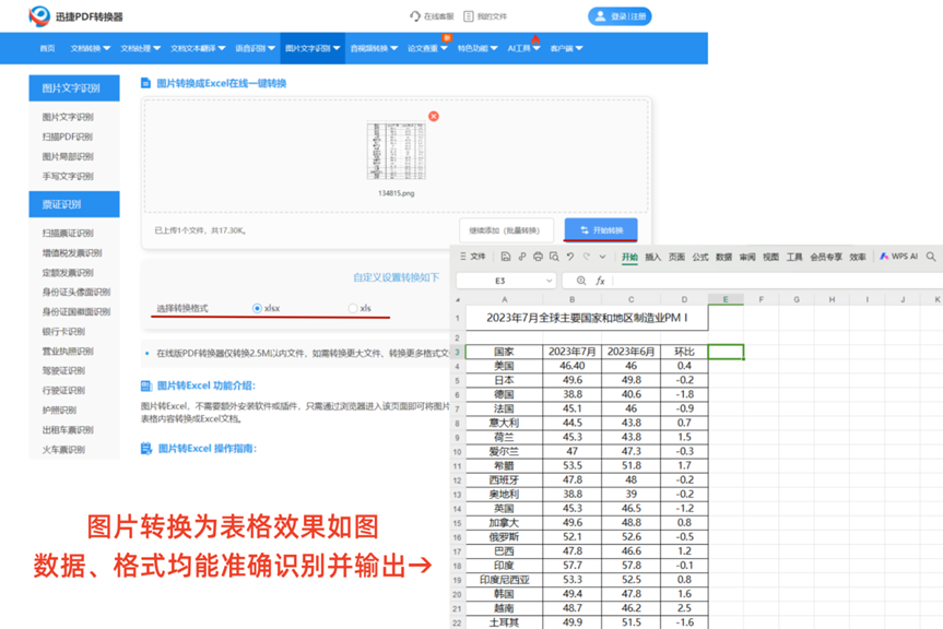 图片转化excel文档图片