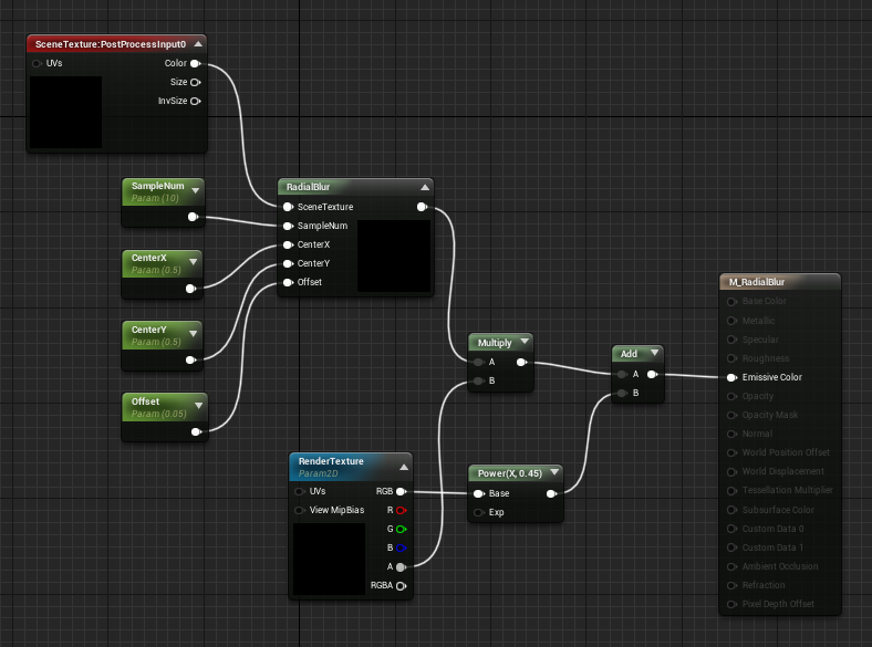 在ue4中实现radialblur效果