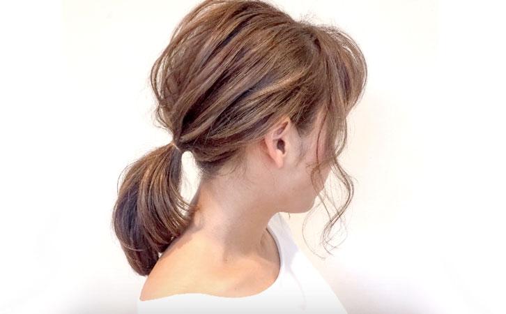 发量少都可以梳出蓬松感的马尾造型