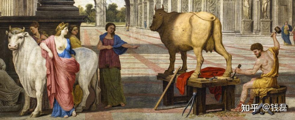 帕西法厄与公牛油画图片
