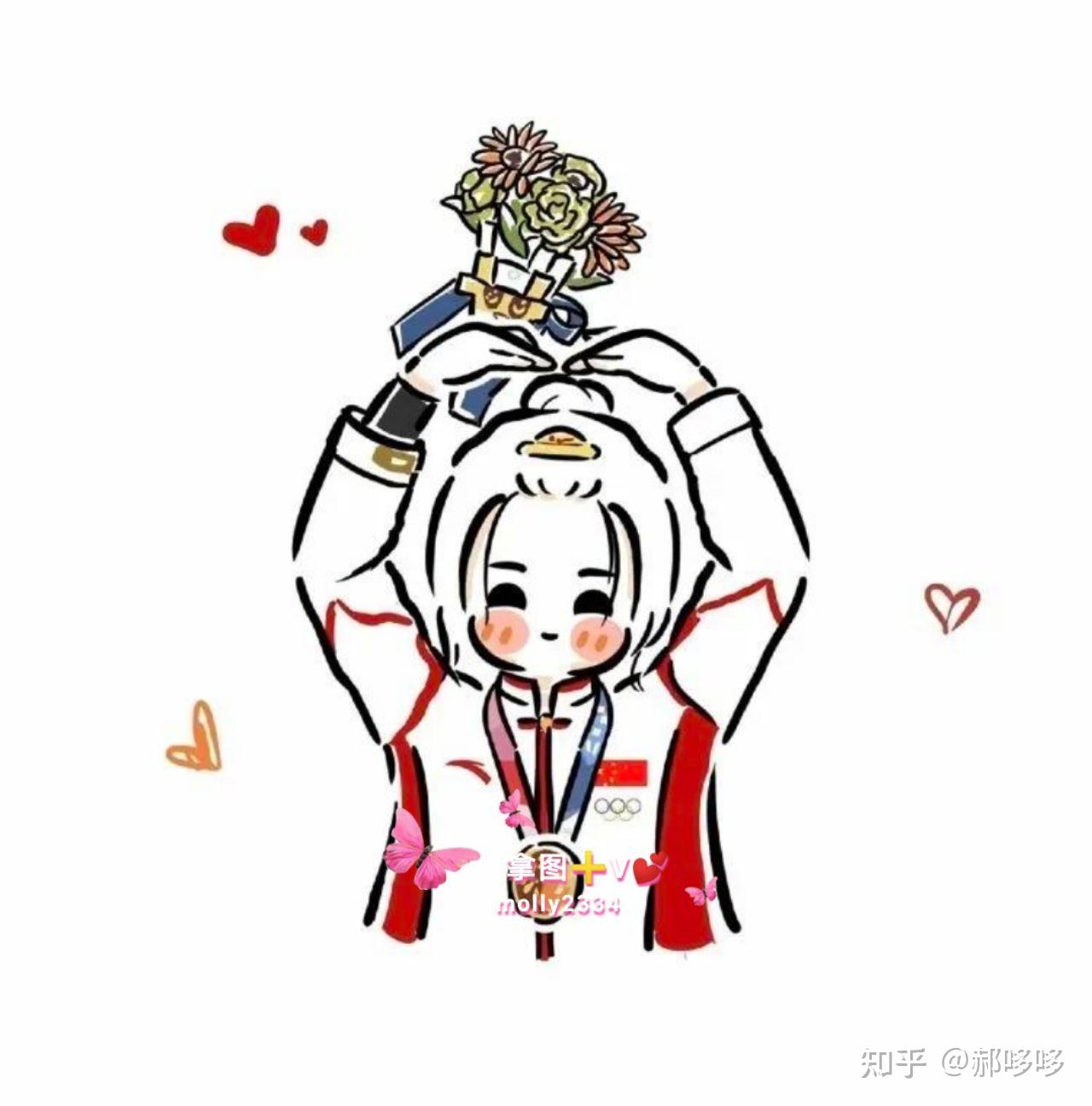 超级可爱的奥运情侣头像