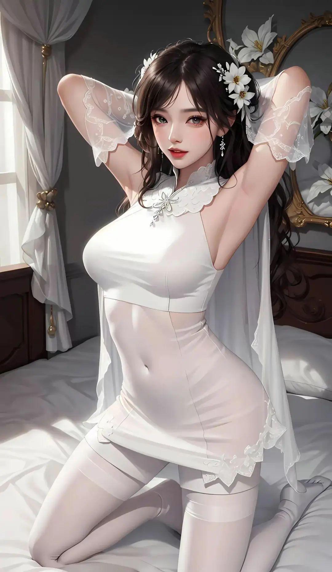 ai绘画:动漫新娘随心摆拍,性感美女变身新娘会更完美?