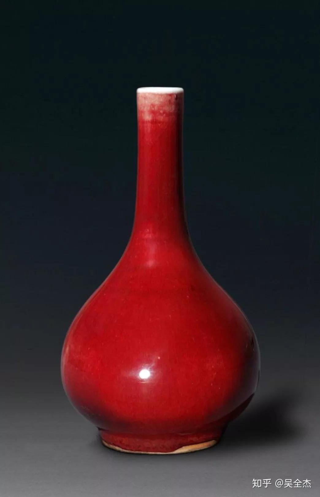 清康熙時代 【大清康熙年製】在銘　火焔紅釉橄欖瓶 紅釉大瓶郎窯紅釉 (A-75) 清康熙時代 【大清康熙年製】在銘 火焔紅釉橄欖瓶 紅