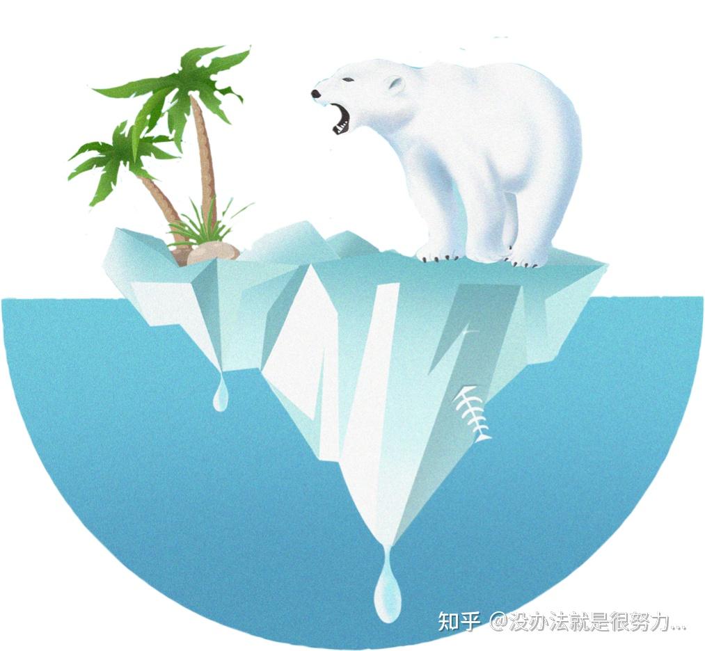 全球變暖背景下,北極冰川的大幅度減少,使得北極熊失去了應有的生存