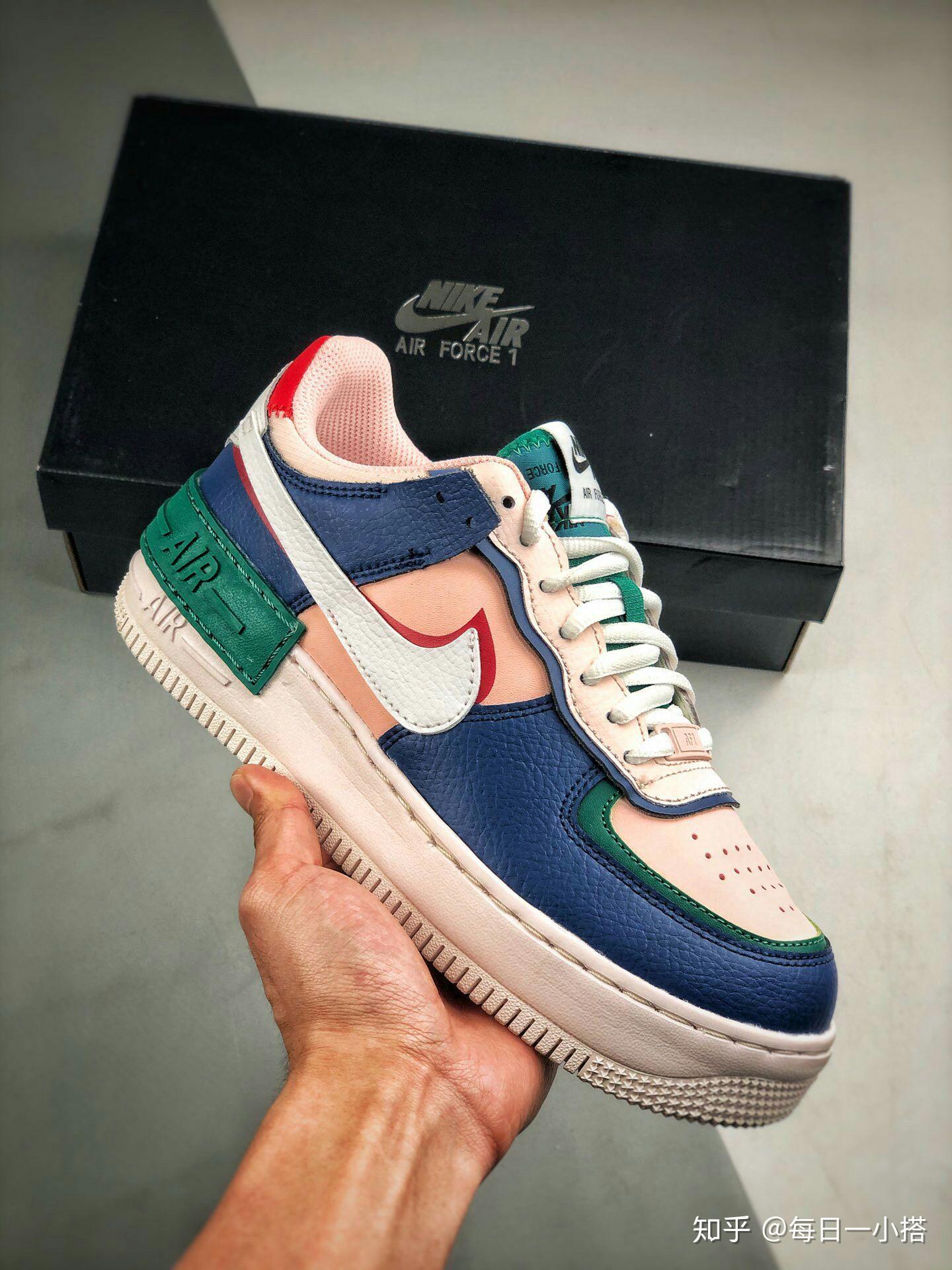 时尚潮鞋耐克空军一号拼接马卡龙糖果