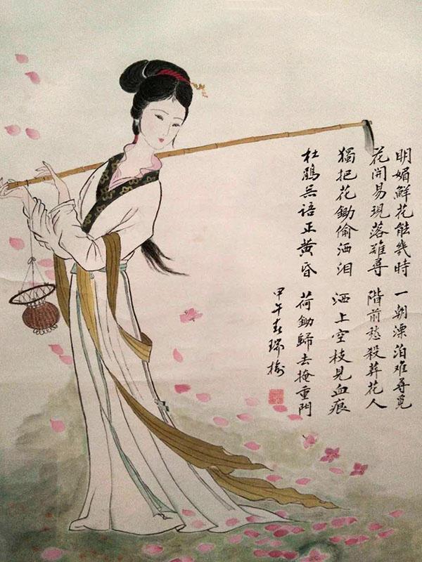 画家张瑞榆花影摇窗芬芳馥郁