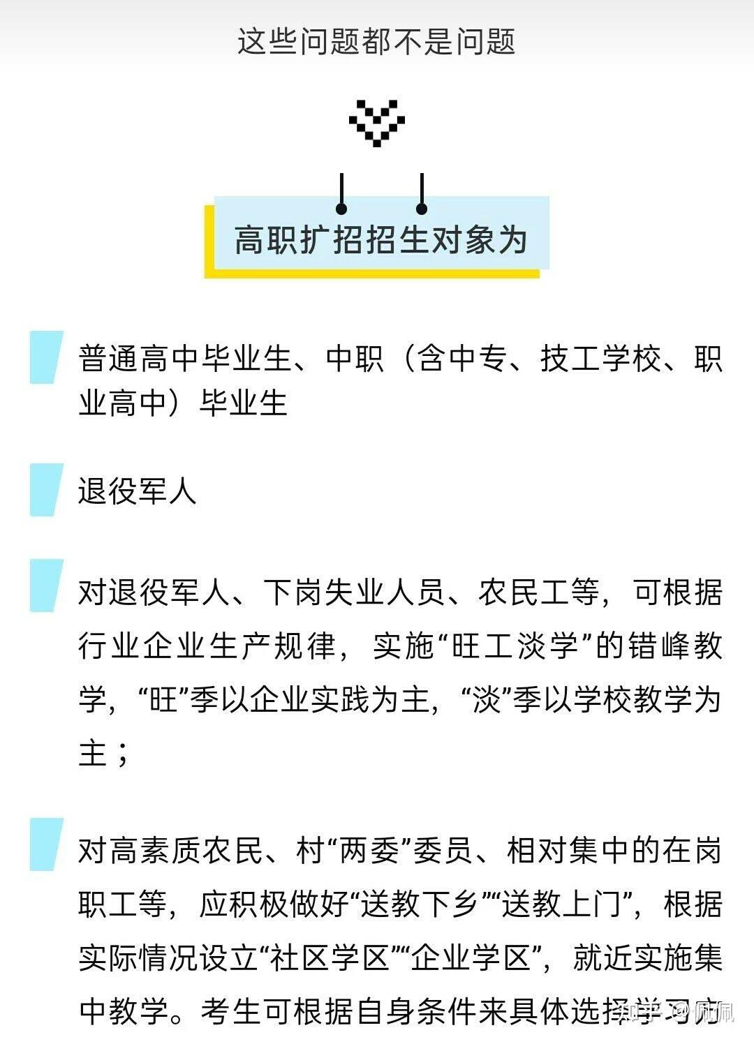 全日制大专高职扩招招生对象:应届普通高中毕业生,中职毕业生,社会