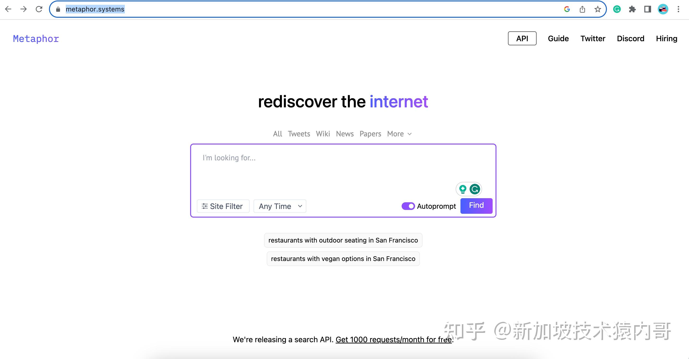 Metaphor API 大胆挑战谷歌搜索的生成式人工智能 - 知乎