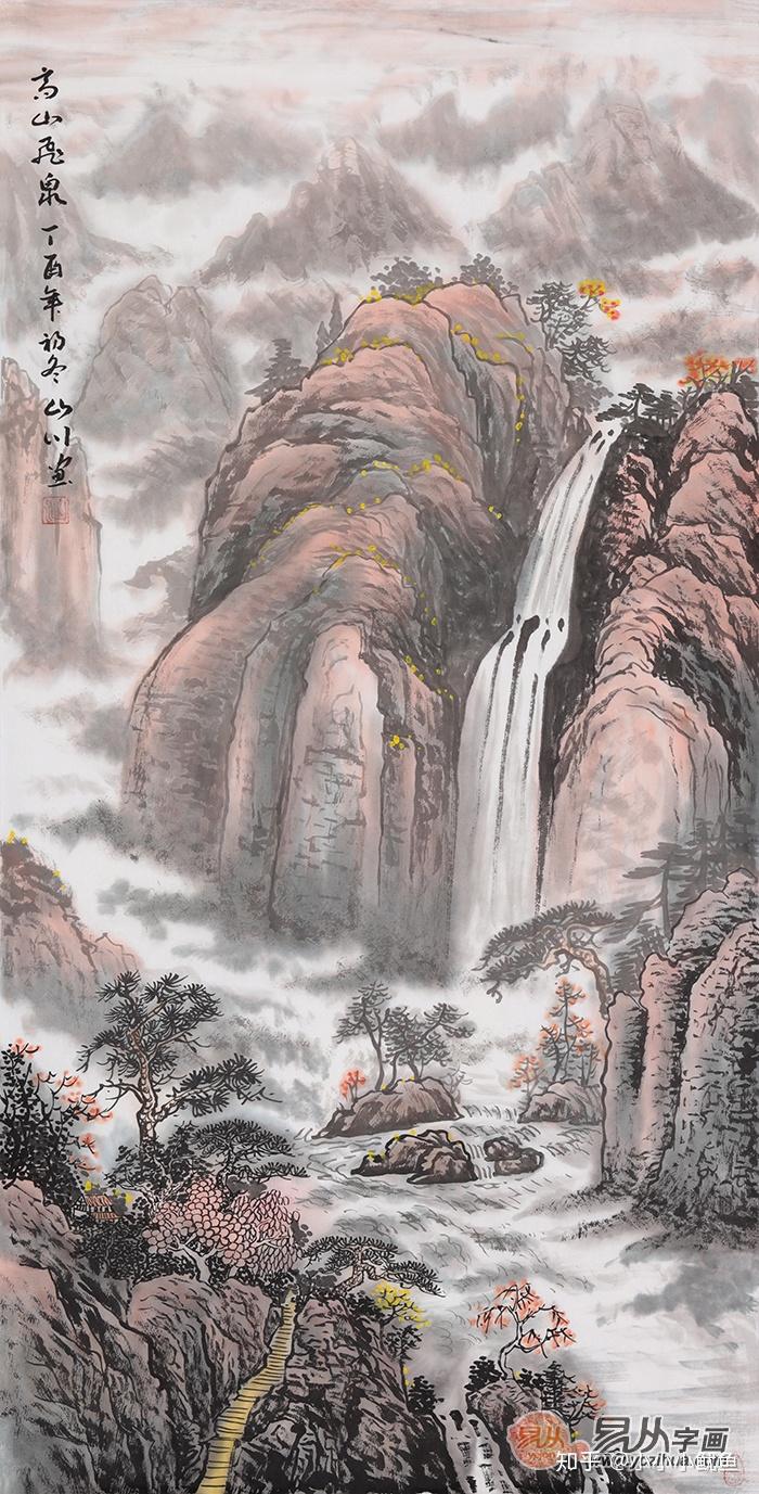 家中长挂流水生财山水画这些功课不做足挂了也白搭