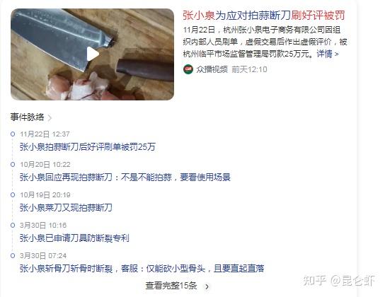 拍蒜断刀后续！张小泉组织刷好评被罚25万，起底事件始末 - 知乎