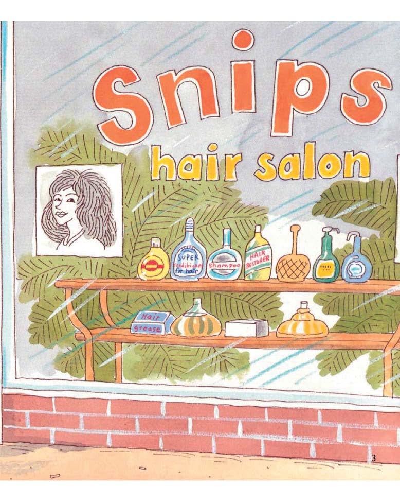 here we are!this is snips hair salon.snips?whats snips,daddy?