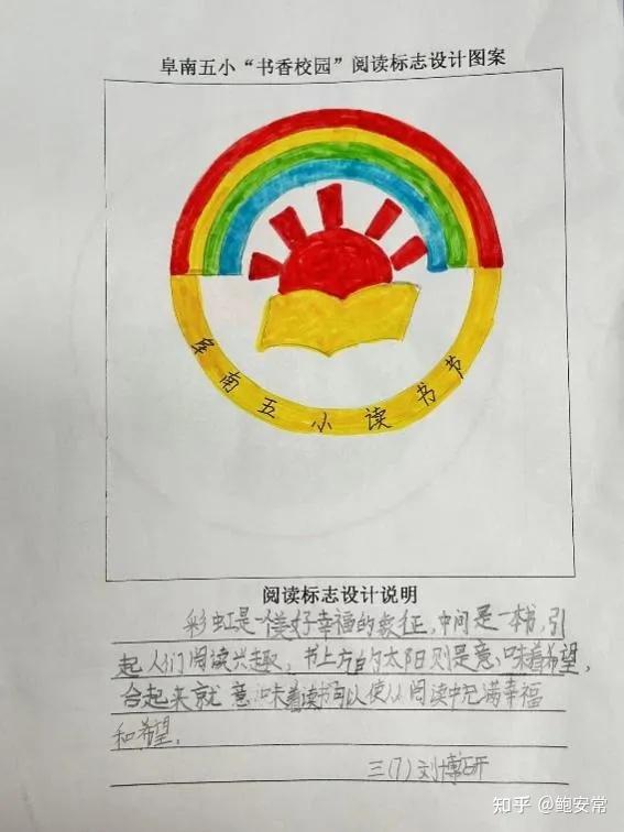 阜阳阜南:第五小学一校一品特色校园读书主题logo设计展示