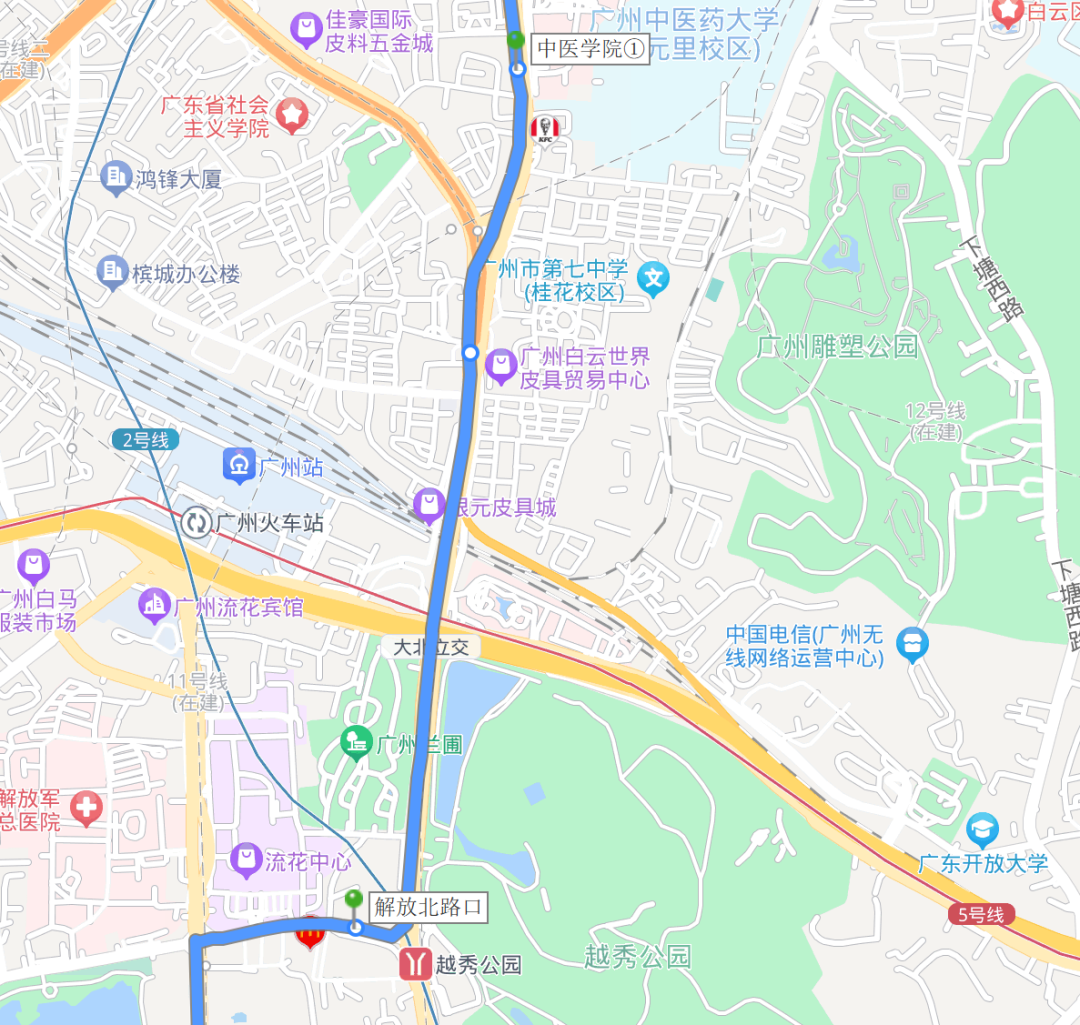 广州公交186路,穿过白云区、荔湾区、越秀区,途经珠江北岸的广州历史上的第一高楼,到达珠江医院总站! - 知乎