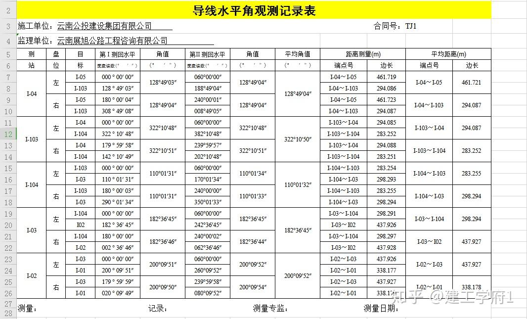 全站儀測量座標距離計算表格(公式自動計算)這15套建築工程測量教程