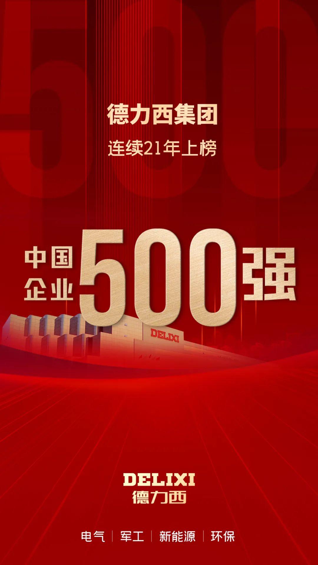 连续21年 德力西集团蝉联中国企业500强 