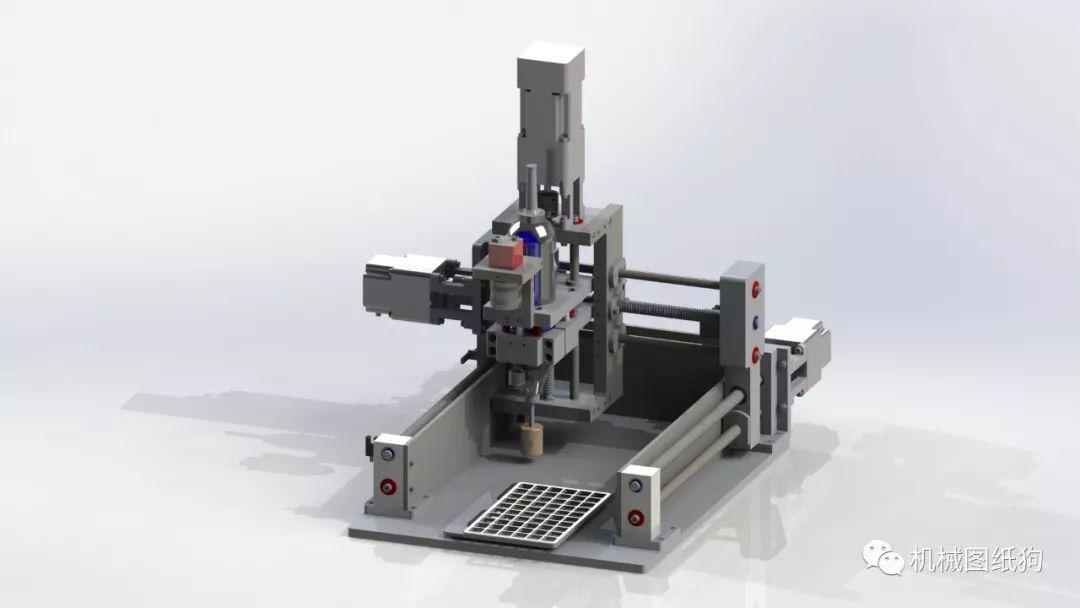 工程机械diy桌面小型三轴雕刻机3d模型图纸step格式