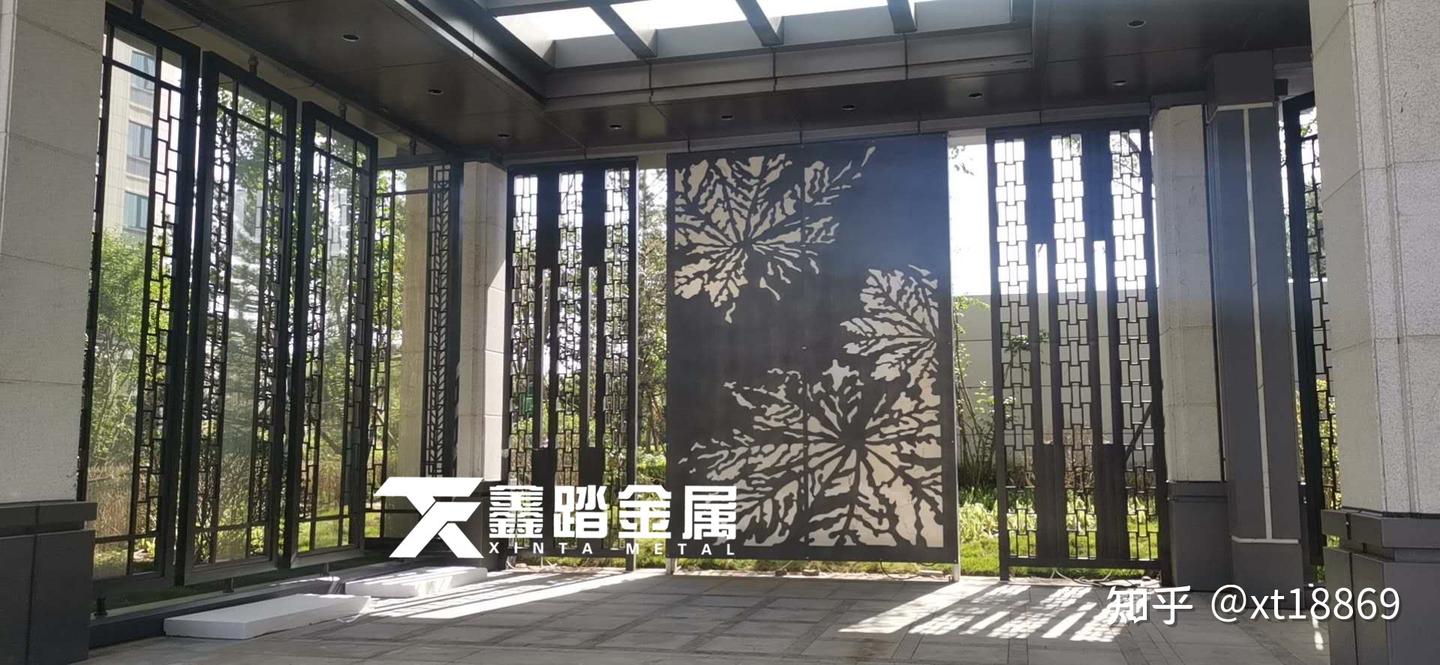 楼盘园区工程不锈钢屏风,户外景墙不锈钢山峦造型格栅 - 知乎