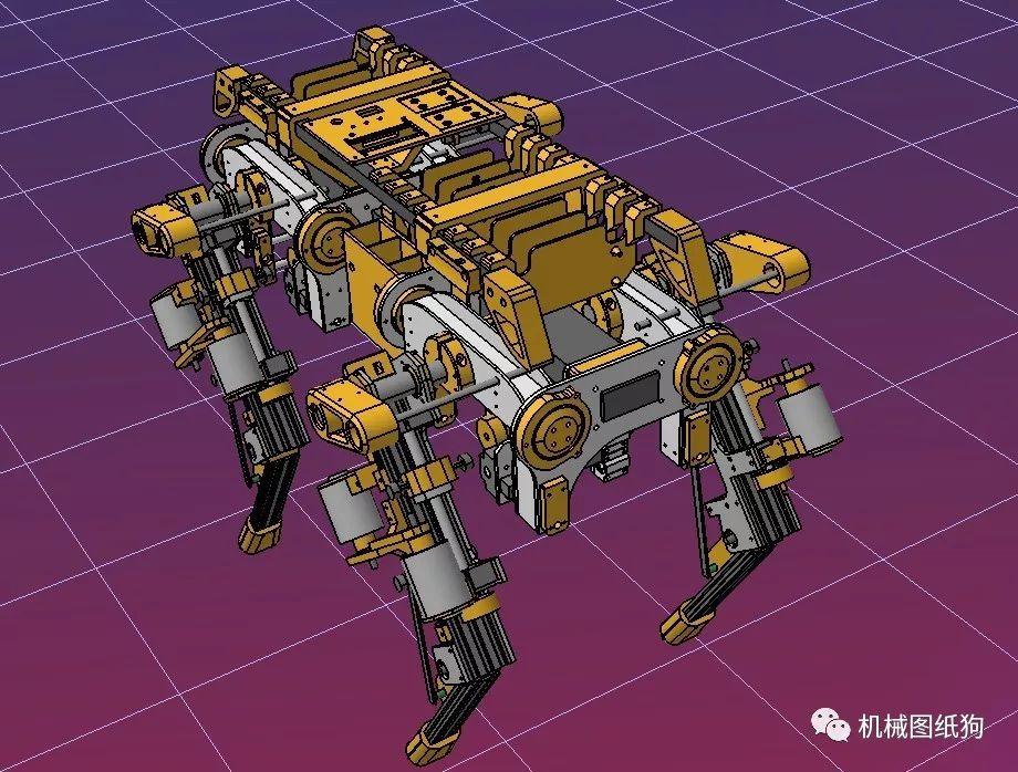 【机器人】开源openDog四足机器狗模型3D图纸 STP 附Ardu…