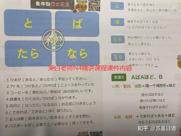 N1真题考N4语法？と、ば、たら、なら条件句四大天王，你一定要弄清楚… - 知乎