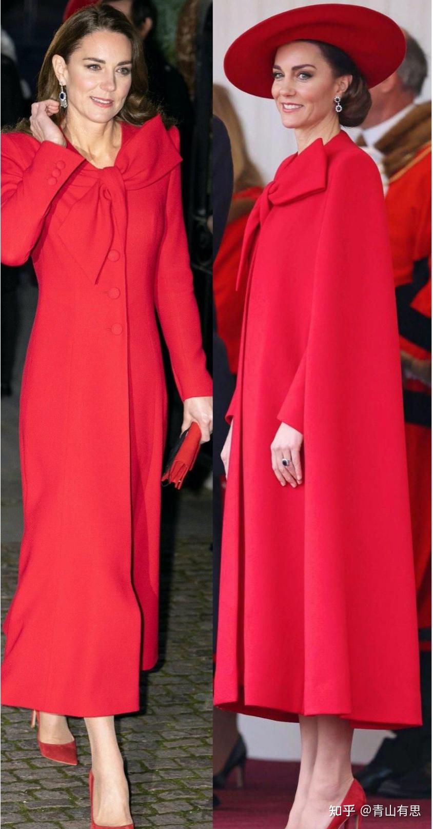 凯特与金建希世纪同框 红色斗篷大衣气场两米八!网友:甄嬛既视感