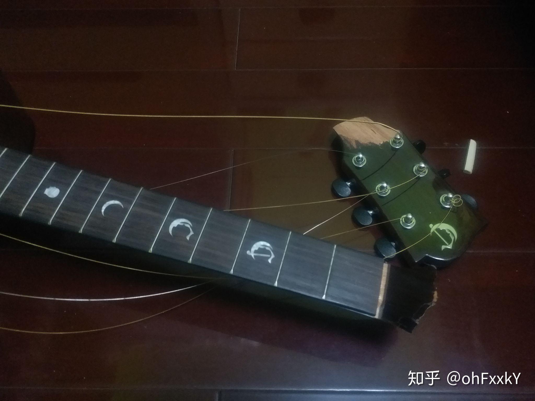 吉他琴头断了怎么办 像这样的情况还能修好吗? - 知乎