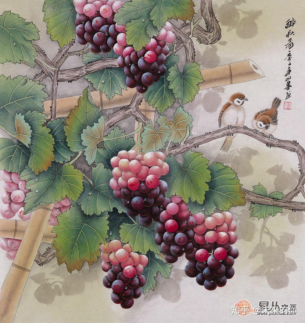 葡萄桃油彩画肉筆静物画作者時代不明