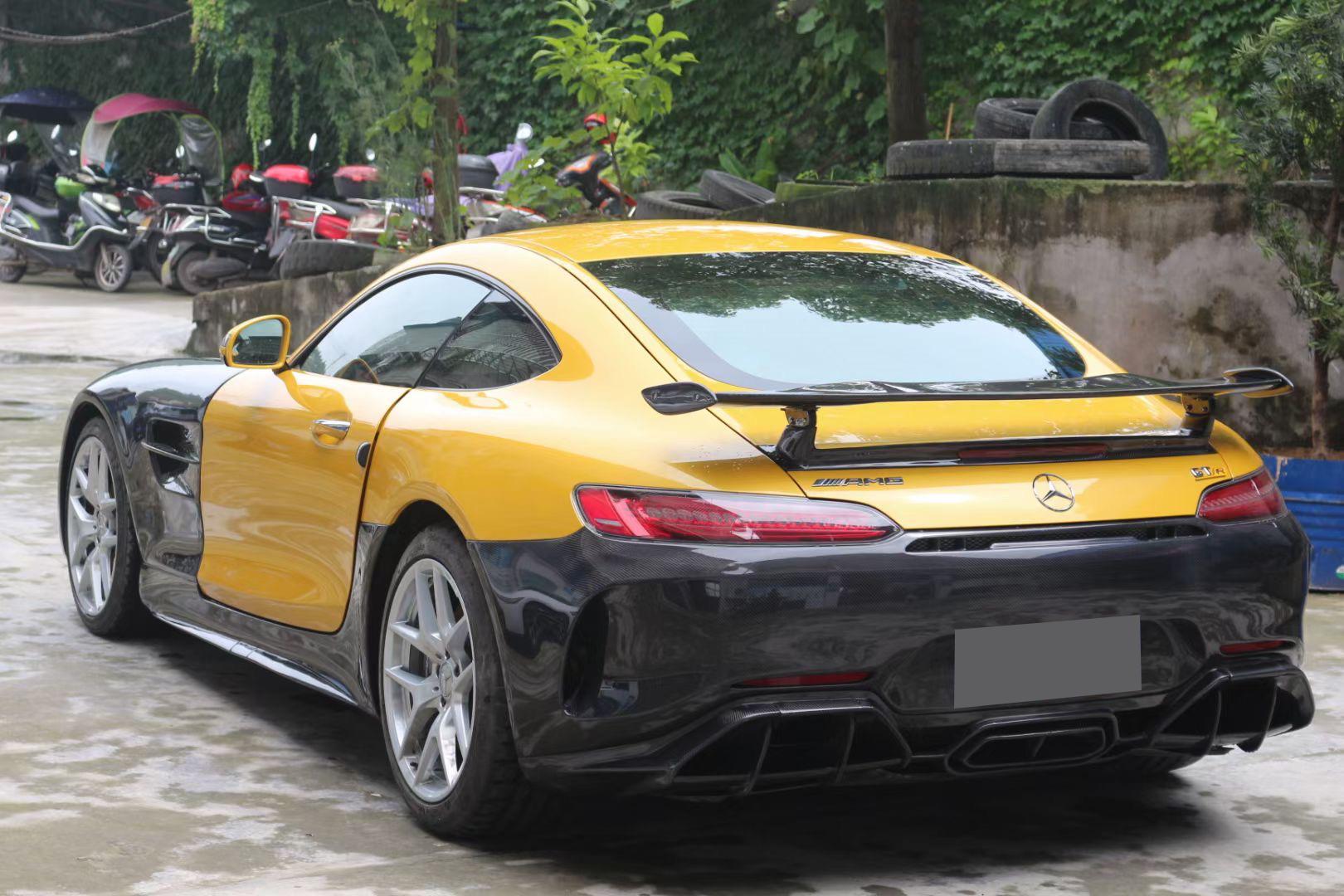 奔驰amg gt,gtc,gts改装gtr碳纤维大包围,前杠后杠侧裙尾翼机盖,升级