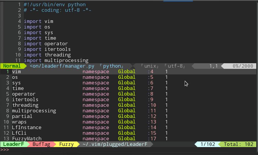 Vim leaderf 