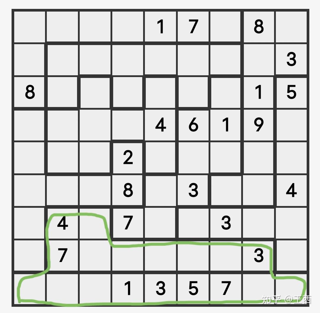 锯齿数独〕02锯齿数独区域对比法 - 知乎