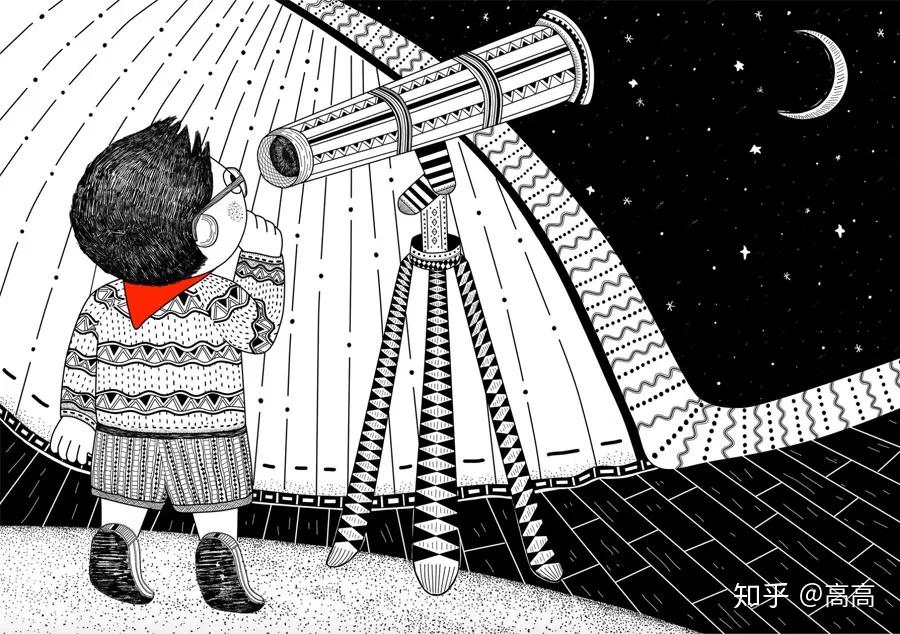 校尉画室绘画黑白线描装饰画我的童年梦