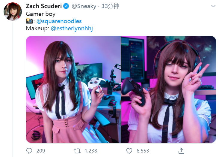 可爱打在公屏上lol女装大佬sneaky最新整活女装作品