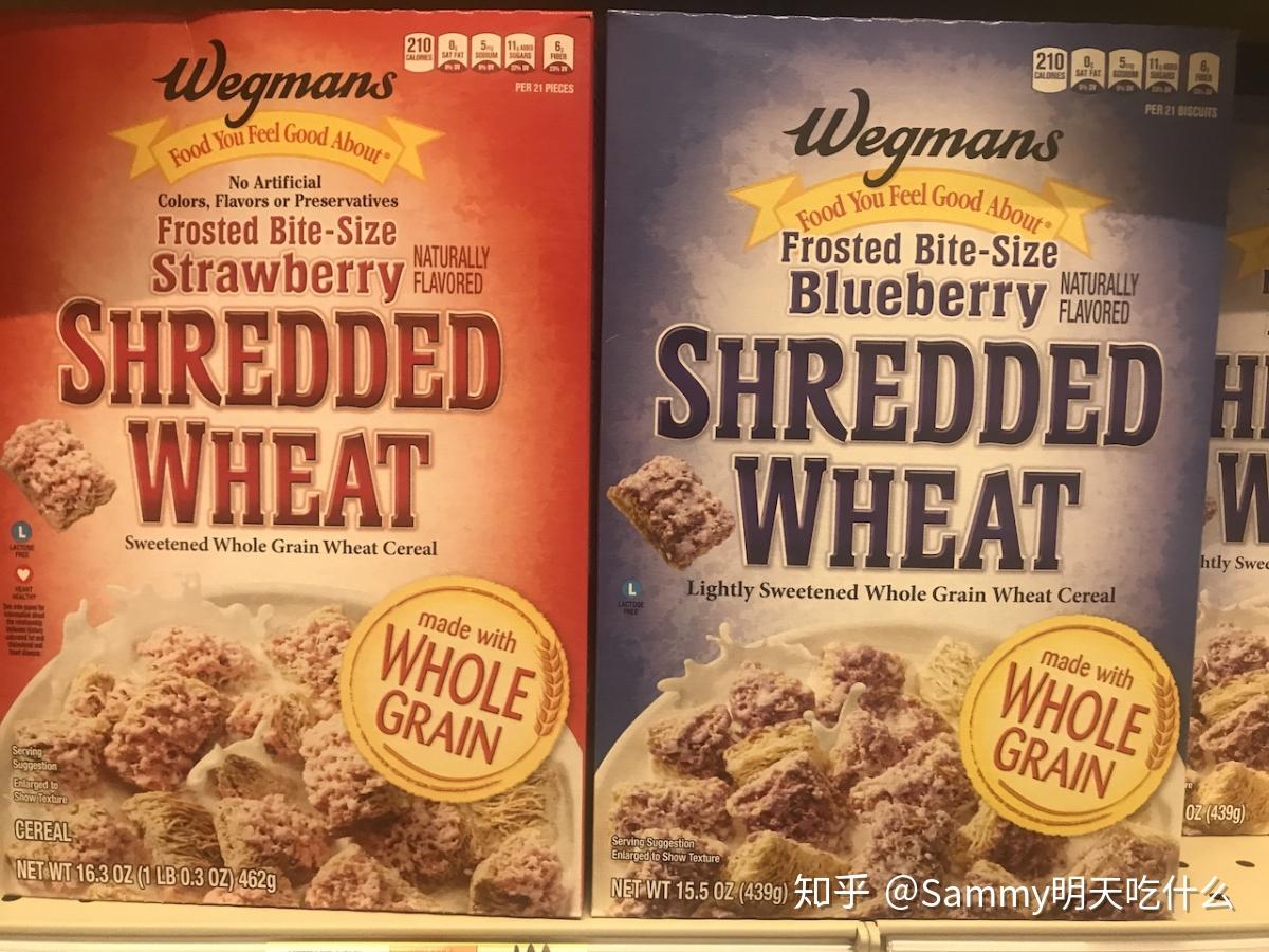 shredded wheat有三种不同口味尽管糖含量有点过但是喜欢甜口的可以