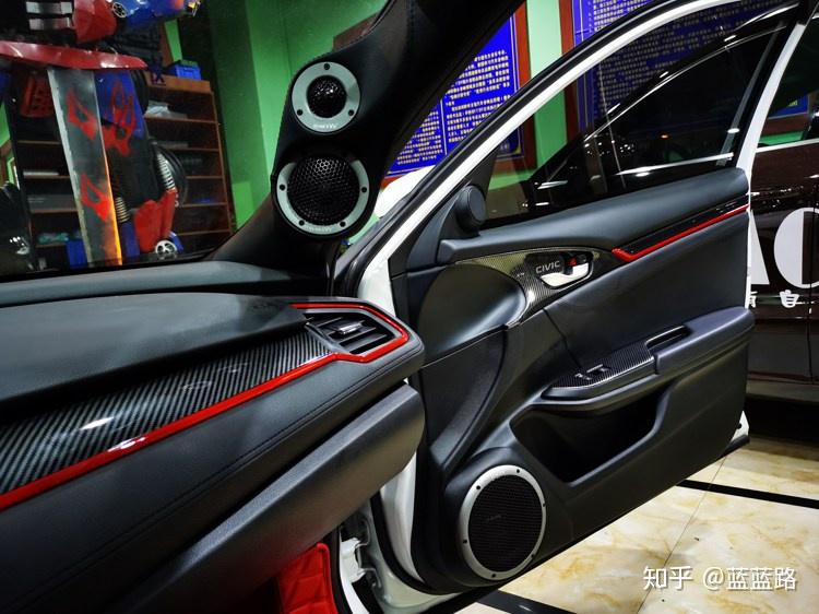 本田思域原车音响系统无损换装喇叭深圳聆听圣驾汽车音响改装店