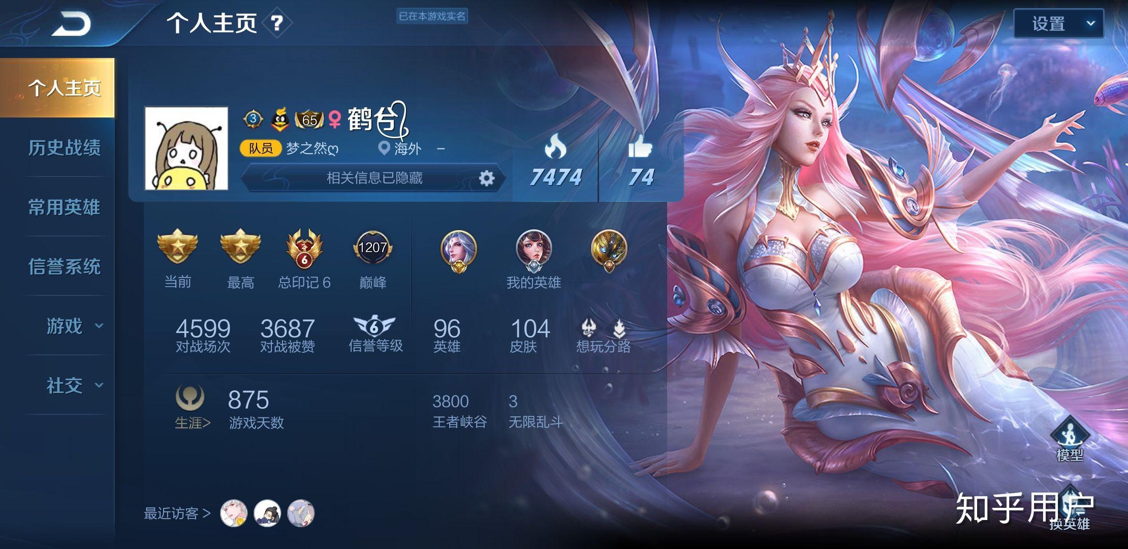 王者荣耀个人主页大家都展示的哪位英雄呀