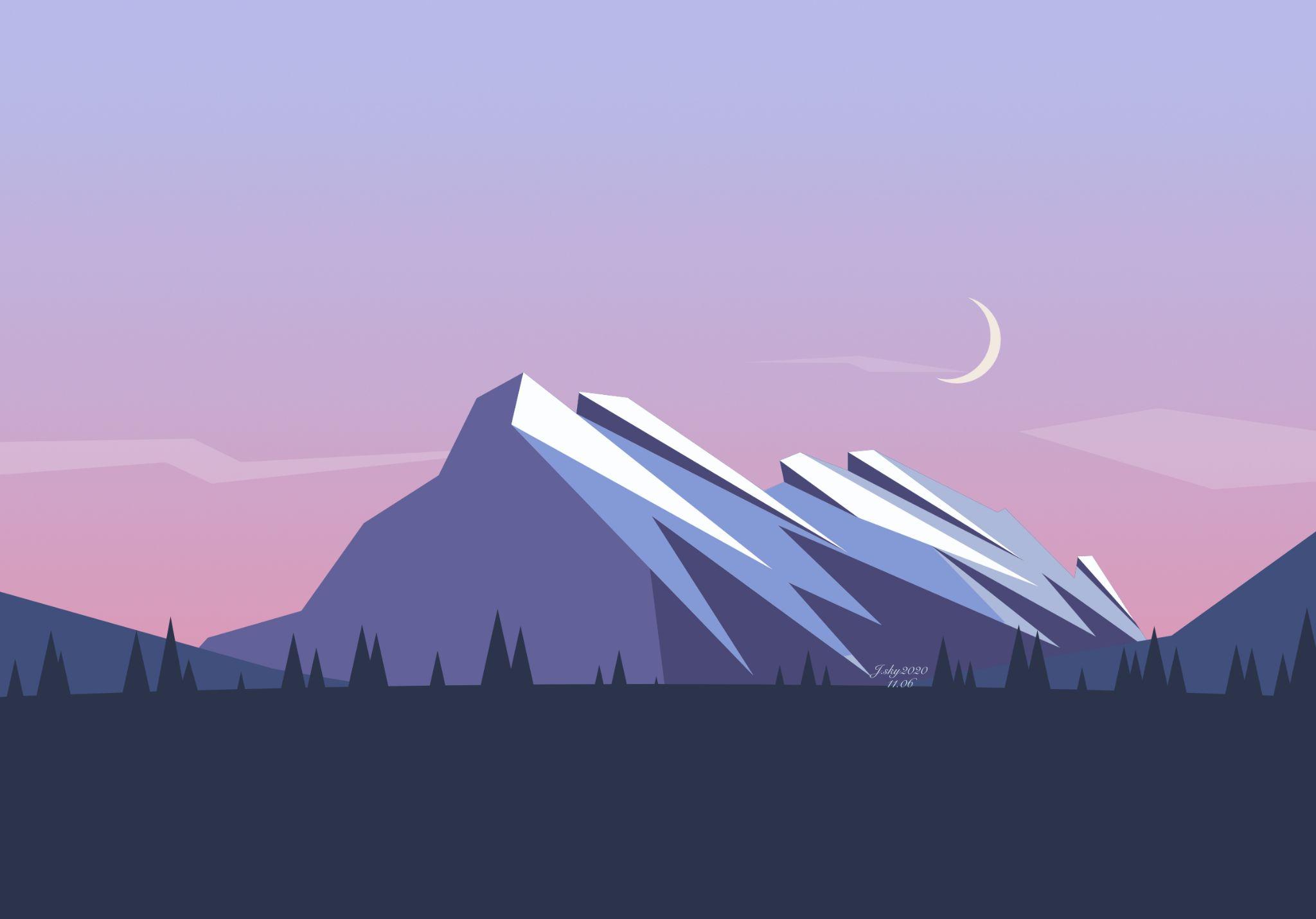 ipad pro 画画 procreate速涂晚霞