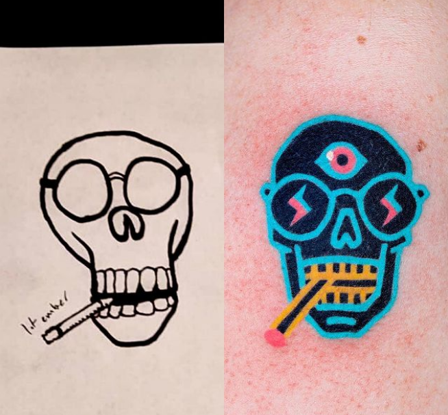 区别于大多数手针纹身师,@zzizziboy的纹身设计用色总是饱满鲜亮,画风