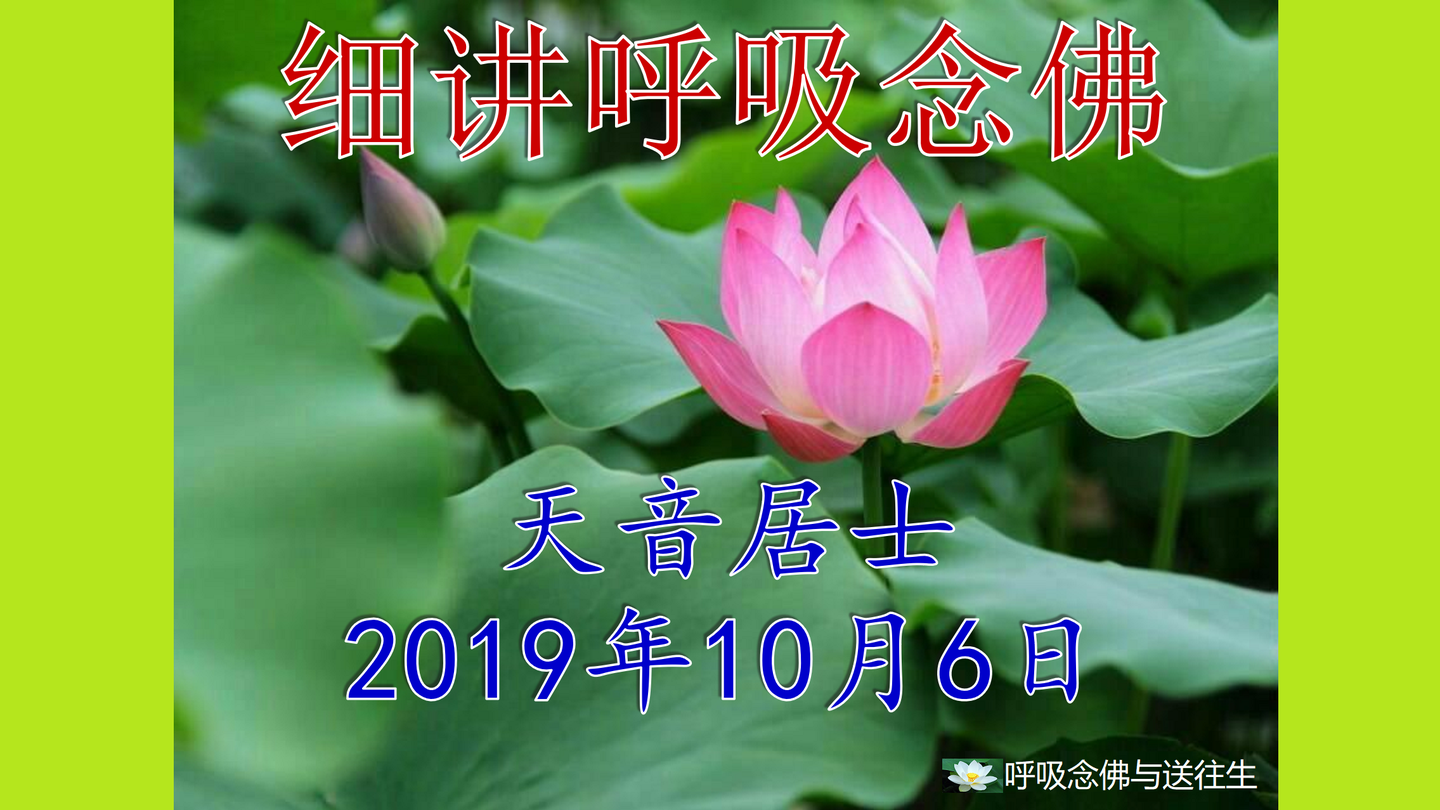 六往呼吸里加佛号的方式细讲呼吸念佛天音居士2019年10月6日