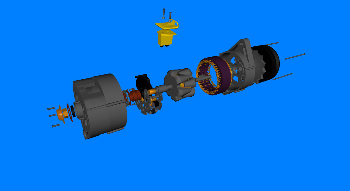 汽車發電機內部原來長這個3d動畫在線拆裝非常直觀