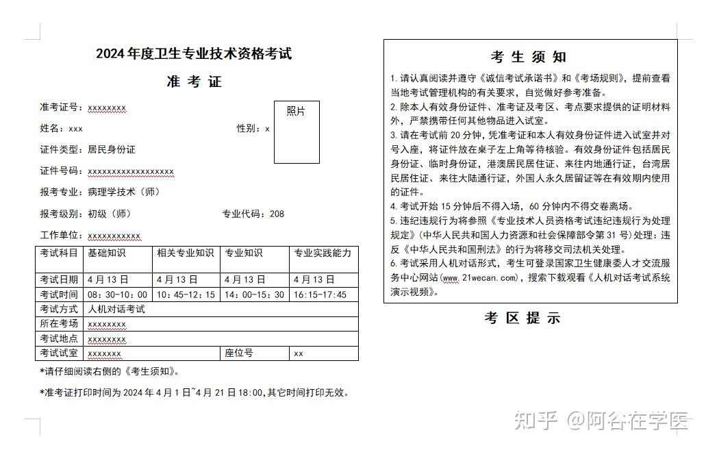 卫生人才网准考证打印图片