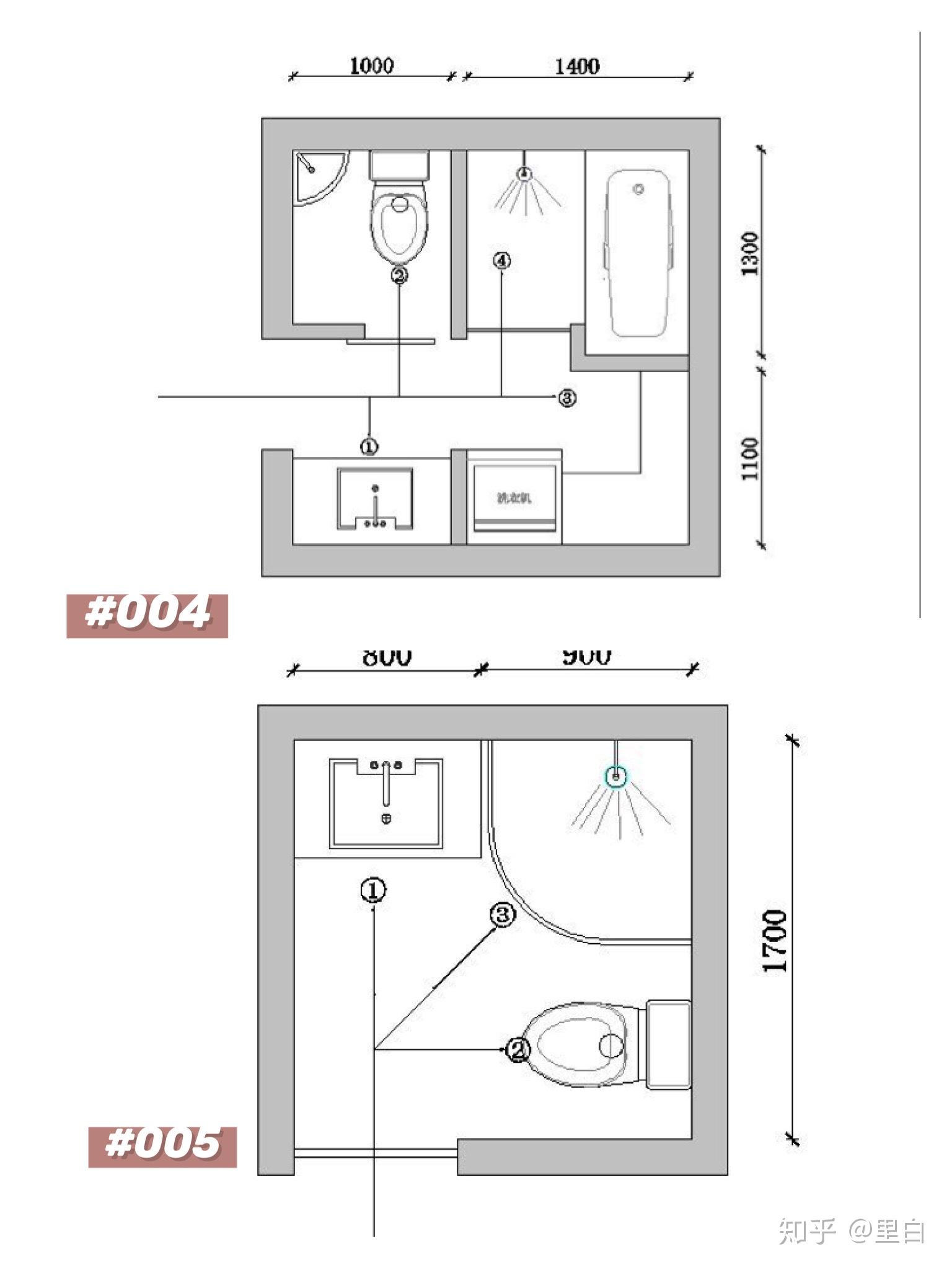 2021年公寓楼4个平方，卫生间正方形和长方形的18套组合设计 - 知乎