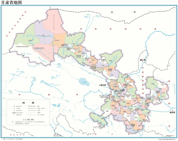 甘肃电子地图高清版图图片