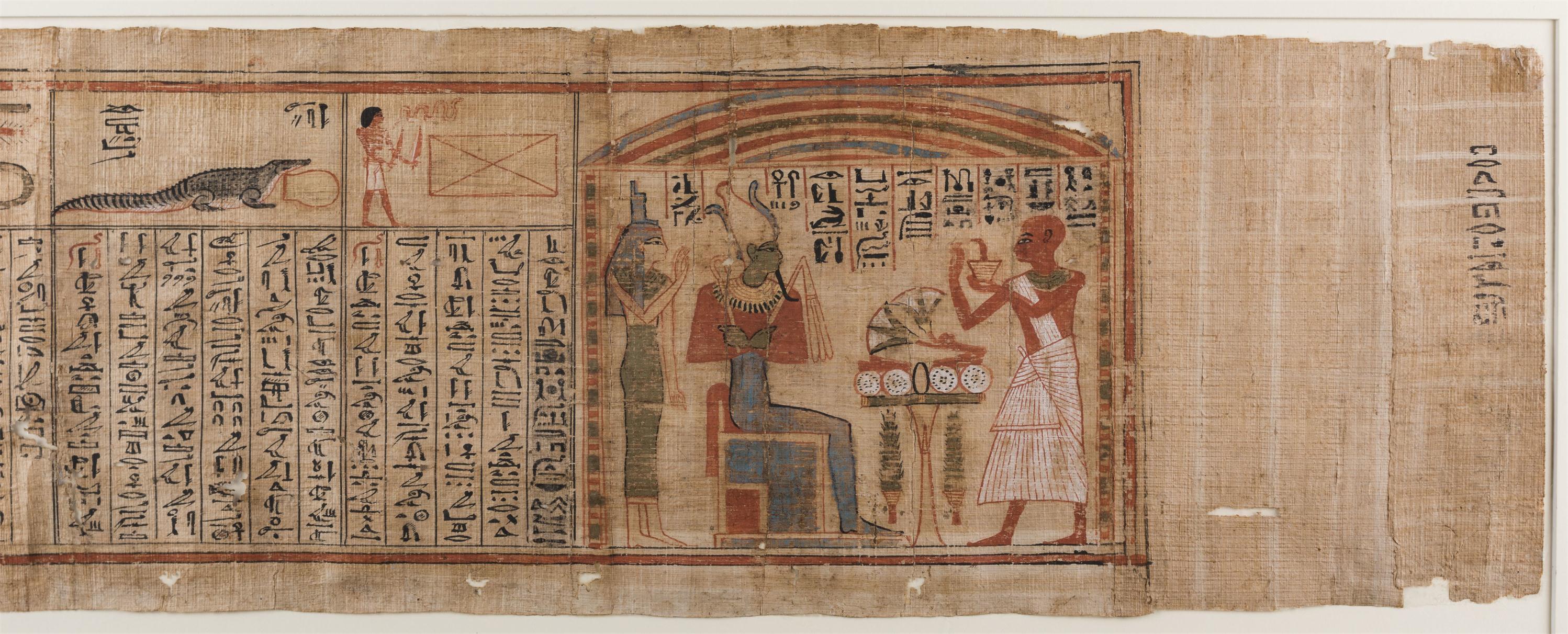 【图】（285）《埃及纸莎草纸画》3张 单面 手绘 纸莎草纸画是埃及文化瑰宝的、世界上最早的纸画！纵使过去了几千年，在埃及，制作纸莎草纸画的每一个步骤都不曾变过。题材多取自于古埃及神庙和宫殿的 ...