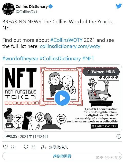 Nft当选《柯林斯词典》年度热词 知乎