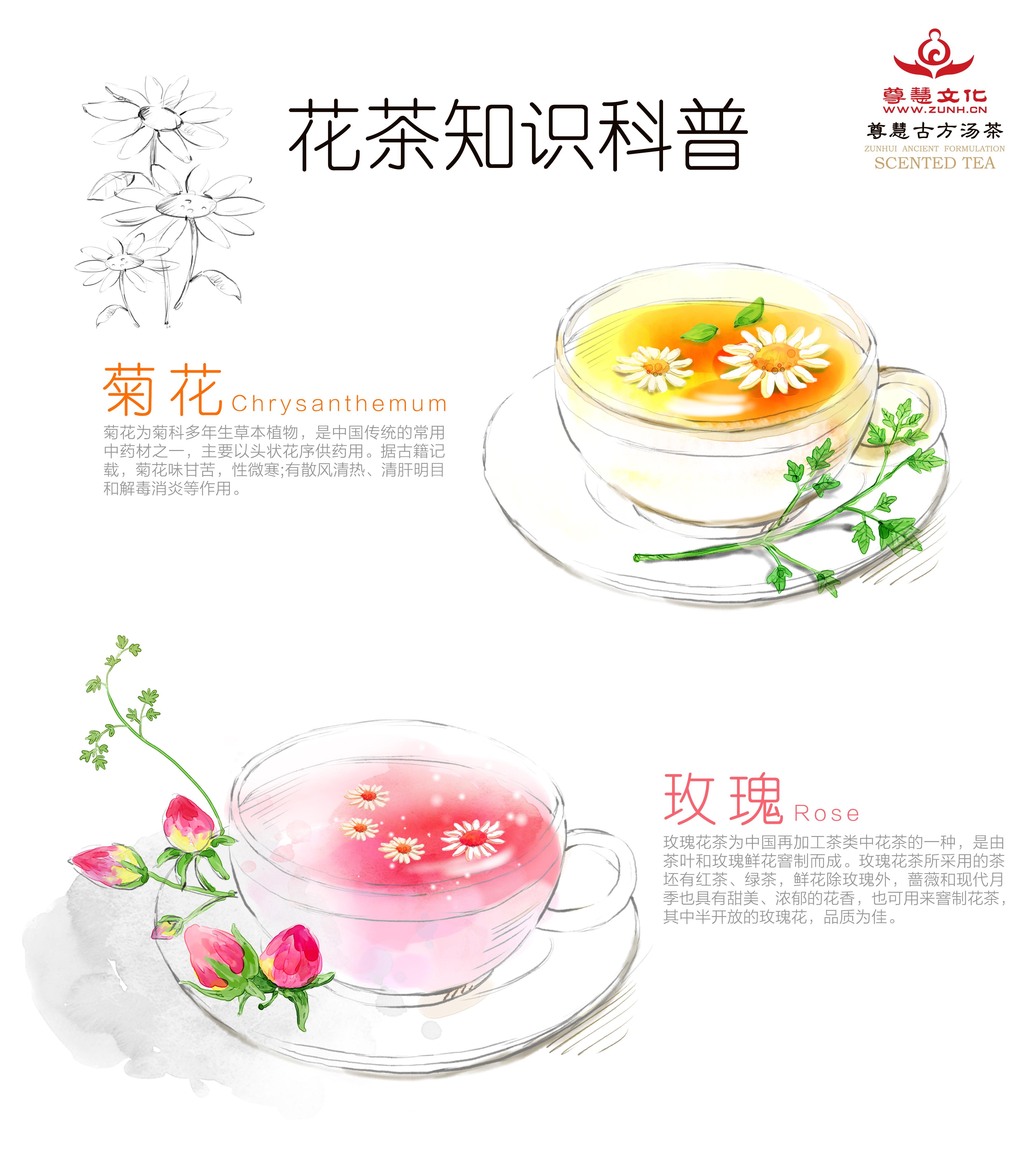 手绘花茶