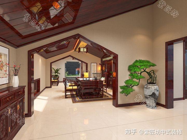 石家庄别墅装修丨500㎡中式别墅就该这么装，才彰显格调 - 知乎