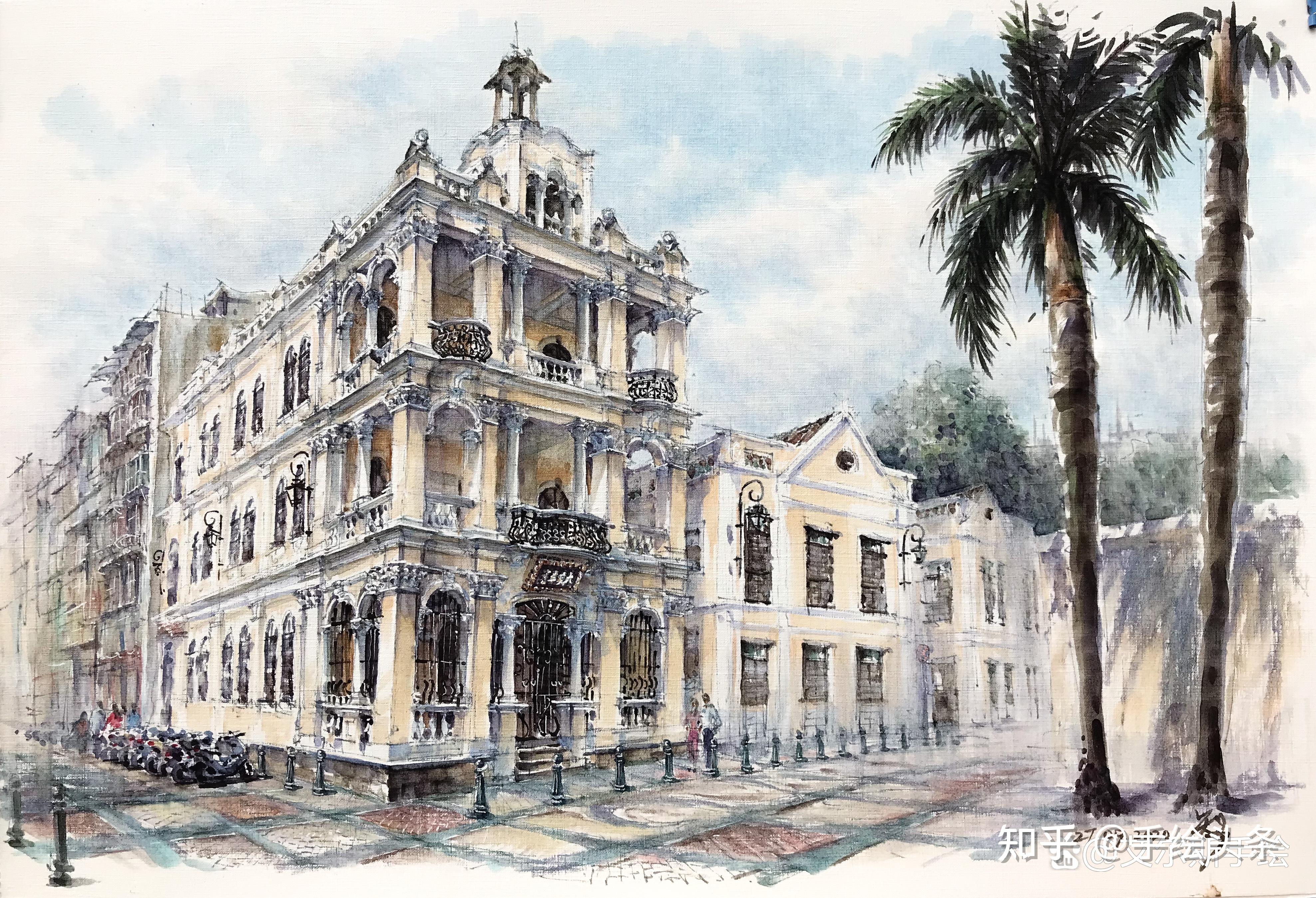 澳门风景马克笔写生作品鉴赏