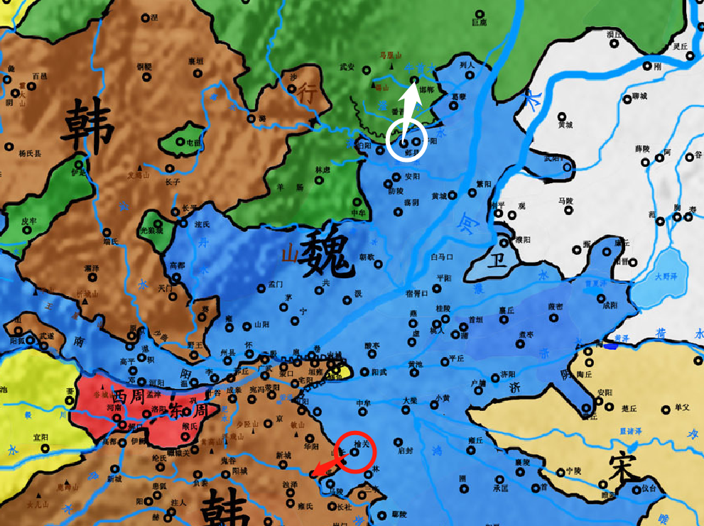 当时,魏国在西部仍占据有晋国的核心地区河东郡,在中部占据黄河北岸的