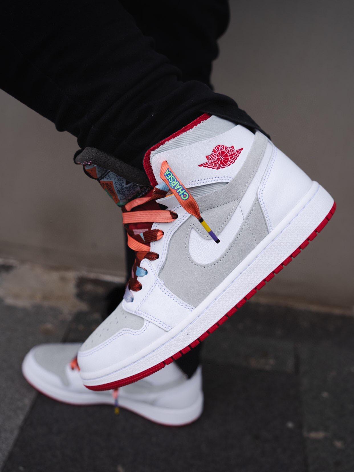 乔丹白红兔八哥 air jordan 1 hare zoom air cmft 高帮运动鞋