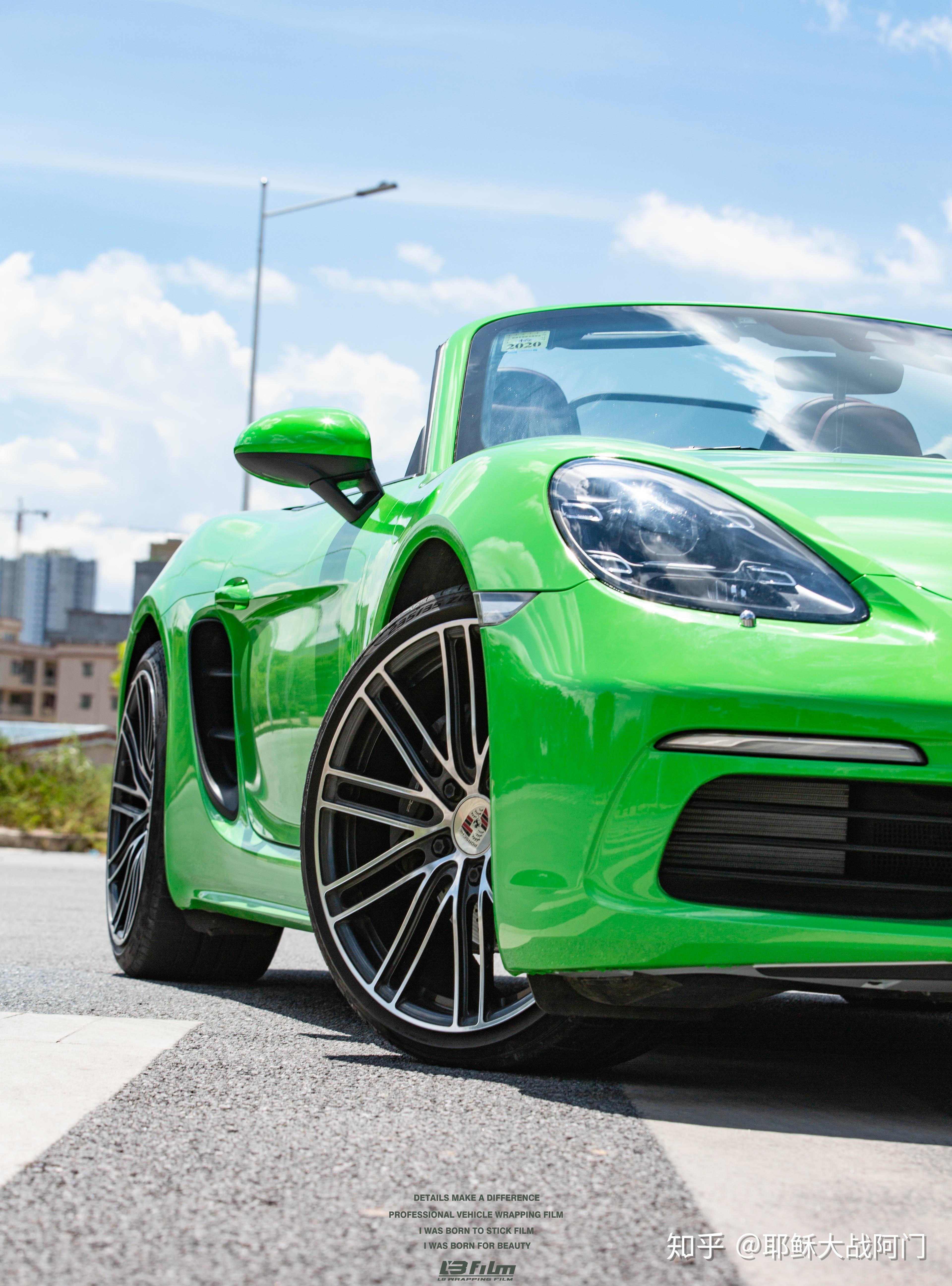 首台案例保时捷718展示保时捷911gt3rs原厂蜥蜴绿lb film